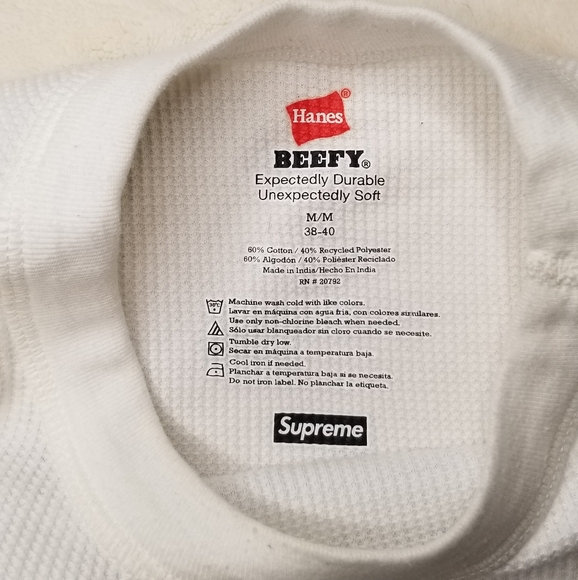 Long sleeve thermal shirt. Supreme Hanes skeleton print. Medium - Picture 2 of 4